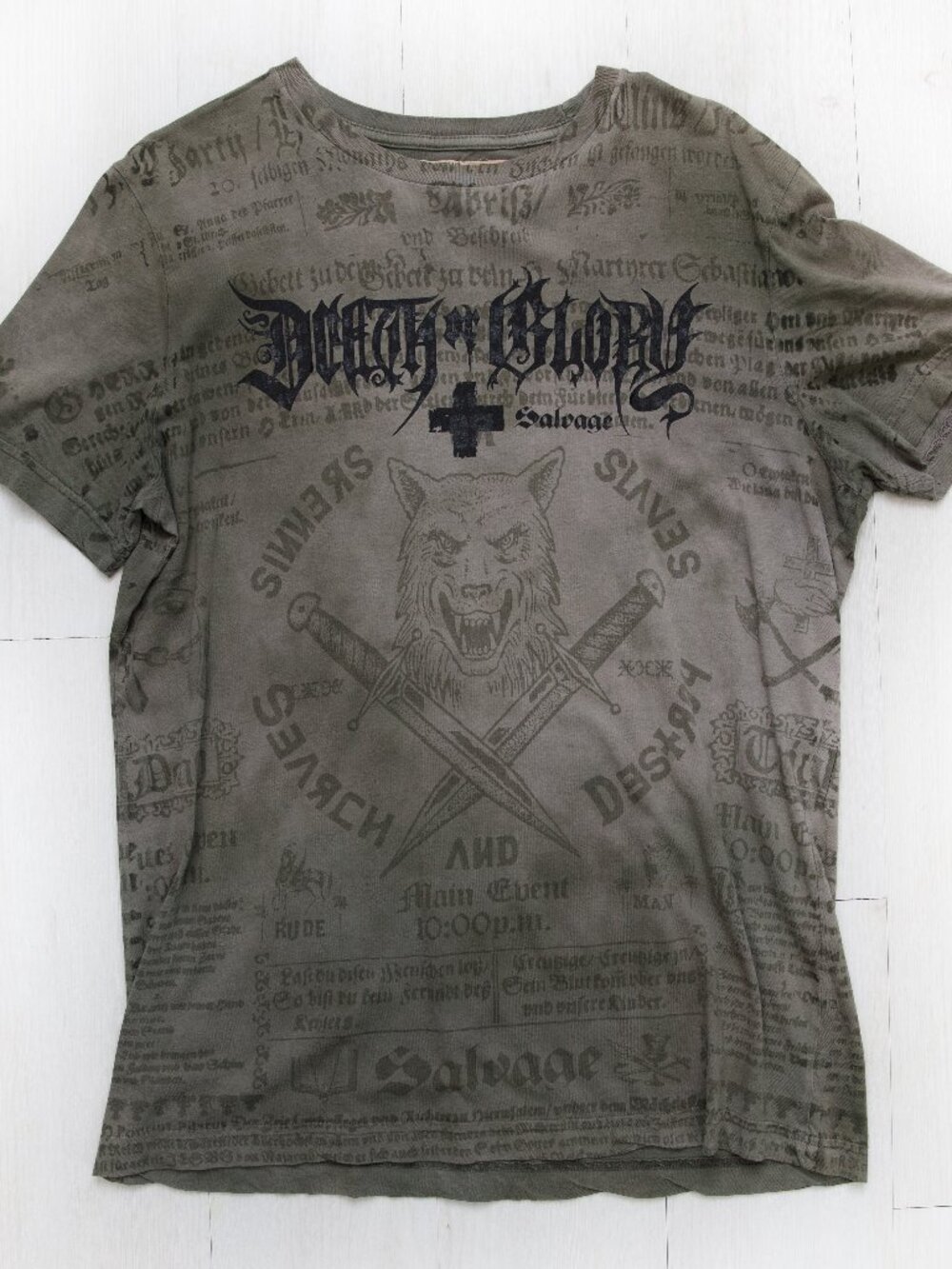 Vintage Salvage "Death and Glory" Graphic Men's Short-sleeve Graphic Tee Large